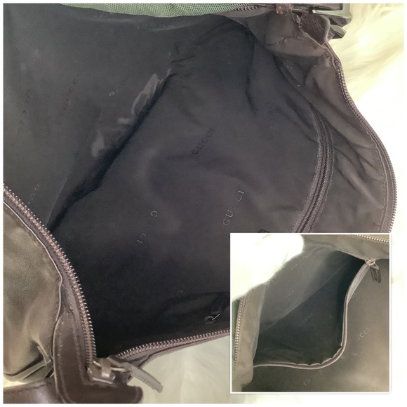 🤎Gucci handbag bag 001-1206 HOBO DARK BROWN LEATHER HAND BAG PURSE🤎GENDERLESS - Picture 5 of 11